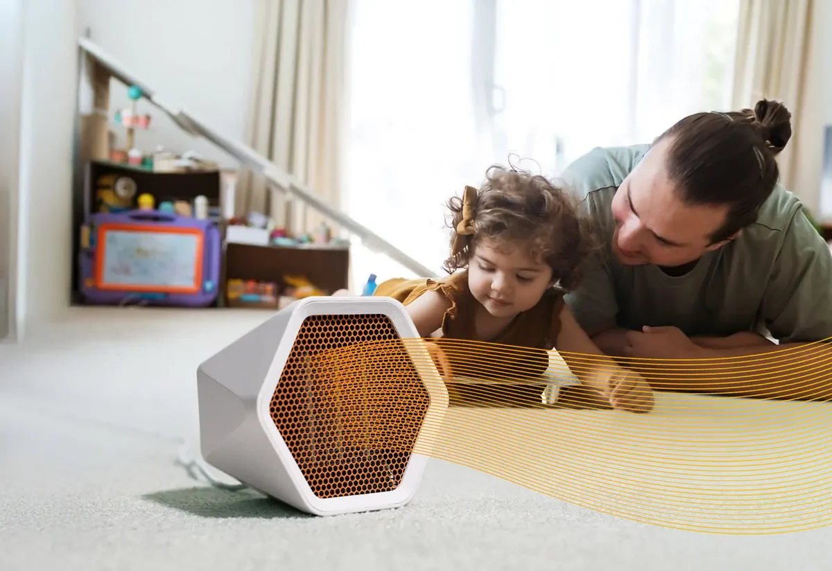 Hexa Heat warming a family's living room